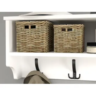 Nástěnný věšák BRELI s policí, bílá