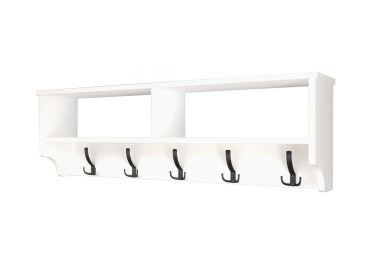 Nástěnný věšák BRELI s policí, bílá