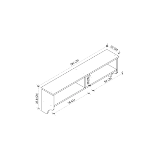 Nástěnný věšák BRELI s policí, dub safírový