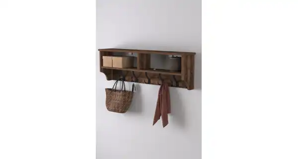 Nástěnný věšák BRELI s policí, lydia