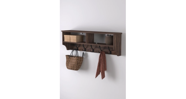 Nástěnný věšák BRELI s policí, mars