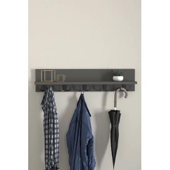 Nástěnný věšák FLOSE s policí, antracit