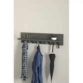 Nástěnný věšák FLOSE s policí, antracit