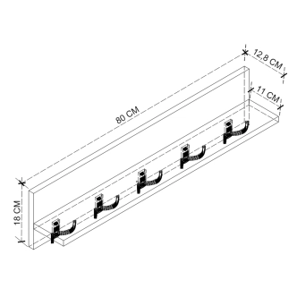 Nástěnný věšák FLOSE s policí, antracit