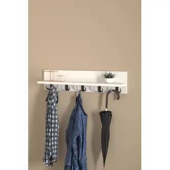 Nástěnný věšák FLOSE s policí, bílá