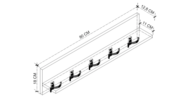 Nástěnný věšák FLOSE s policí, bílá