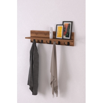 Nástěnný věšák FLOSE s policí, ořech