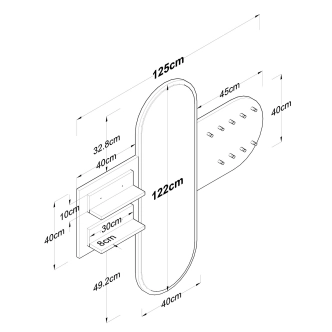 Nástěnný věšák NEMARON se zrcadlem, bílý