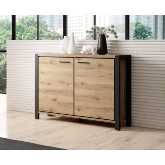 NATALENSIS komoda 2D, dub taurus/černý mat