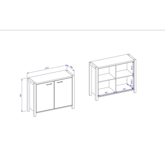 NATALENSIS komoda 2D, dub taurus/černý mat