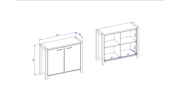 NATALENSIS komoda 2D, dub taurus/černý mat