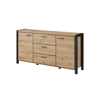 NATALENSIS komoda 2D3S, dub taurus/černý mat