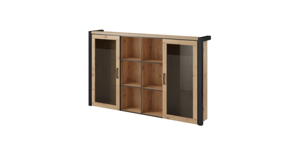 NATALENSIS nástavec 2D na komodu 2D3S, dub taurus/černý mat