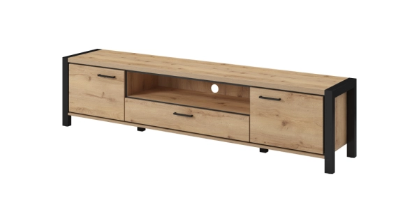 NATALENSIS televzní stolek 210 cm, dub taurus/černý mat