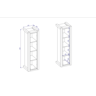 NATALENSIS závěsný regál, dub taurus/černý mat