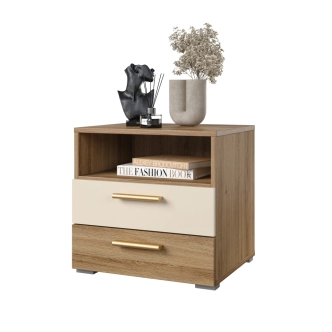 NATTAN noční stolek, dub divoký/béžová
