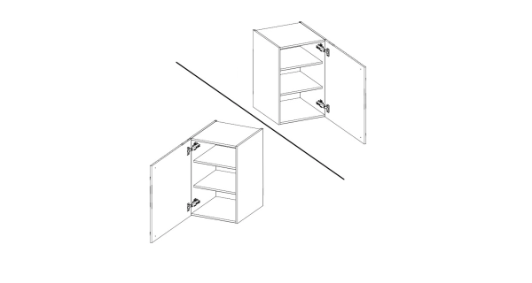 NERITA, skříňka horní 45 G-72 1F, korpus: antracit, dvířka: dub artisan