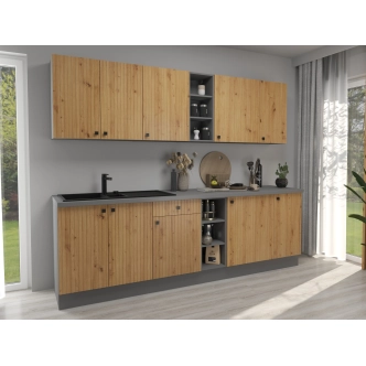 NERITA, skříňka horní 45 G-72 1F, korpus: antracit, dvířka: dub artisan