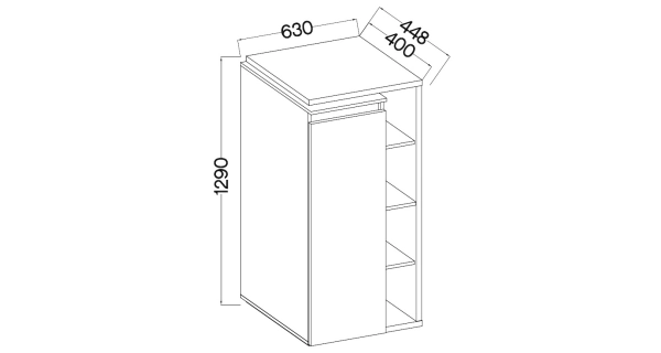 Nízká skříňka FEDOR 1F, antracit/světle šedá