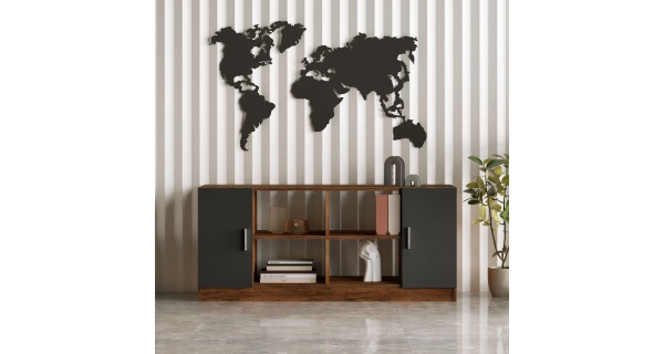 Nízká skříňka HELGAR, vlašský ořech/antracit