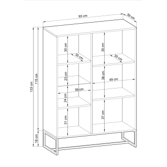 Nízká vitrína VEREL, dub artisan