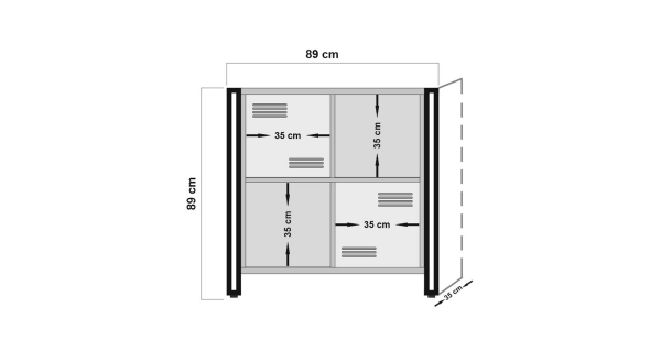 Nízký regál ANSWER, atlantská borovice/černá