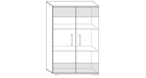 Nízký regál DAMARA, švestka/černý lesk, 5 let záruka