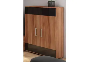 Nízký regál DAMARA, švestka/černý lesk