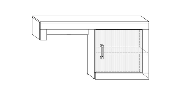 Nízký regál GOUDINI, dub sonoma/bílý lesk, 5 let záruka