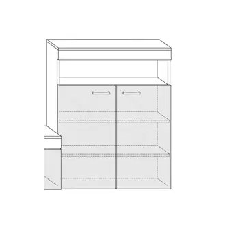 Nízký regál IRUS, dub sonoma/bílý lesk