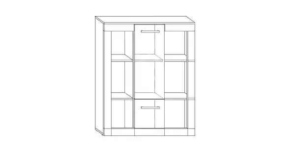 Nízký regál MOLTENO, bílá/bílý lesk