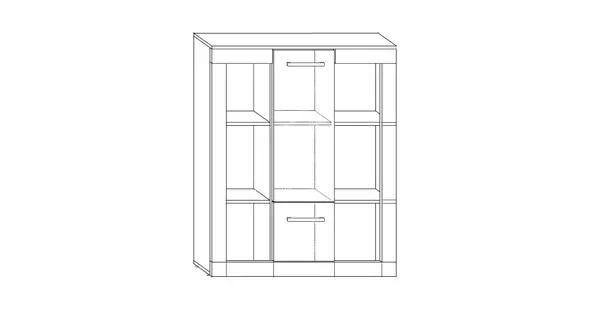 Nízký regál MOLTENO, dub sonoma/bílý lesk, 5 let záruka