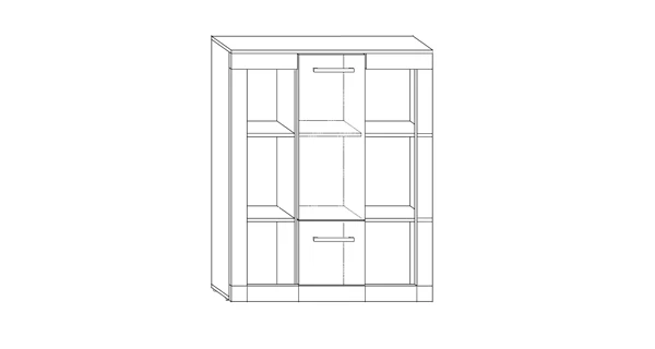 Nízký regál MOLTENO, švestka wallis/černý lesk, 5 let záruka