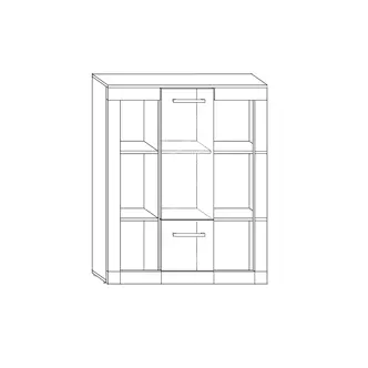 Nízký regál MOLTENO, švestka wallis/černý lesk