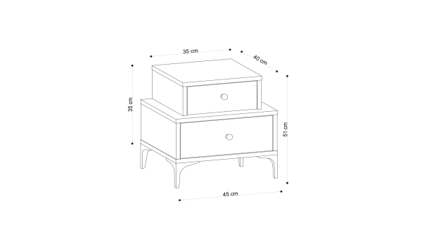 Noční stolek ADIGE, dub