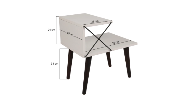 Noční stolek ANTAR, bílá