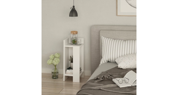 Noční stolek ARIELLE, levý, bílá