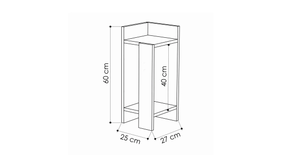 Noční stolek ARIELLE, levý, dub/antracit