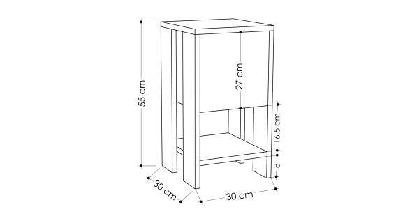 Noční stolek ARION, bílá