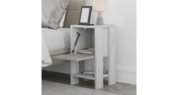 Noční stolek ARION, bílá/světlá mocha