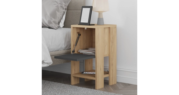 Noční stolek ARION, dub/antracit
