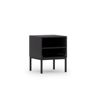 Noční stolek BOLSENA, černý mat/dub artisan