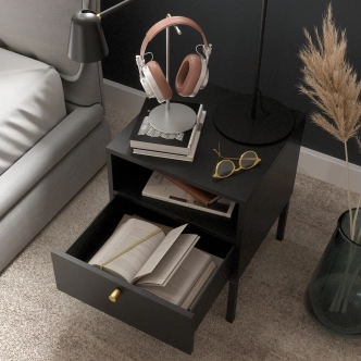 Noční stolek BOLSENA, černý mat