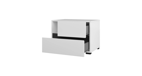 Noční stolek BONIFACIO 2S, bílá/černá