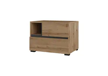 Noční stolek BONIFACIO 2S, dub wotan/černá