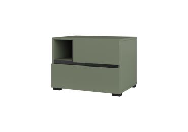 Noční stolek BONIFACIO 2S, zelená/černá