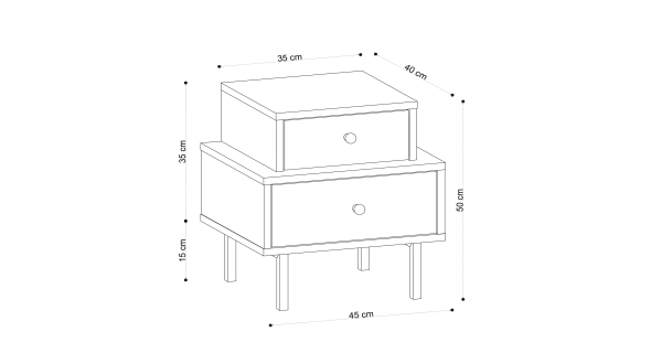 Noční stolek BRUNO, dub/černá