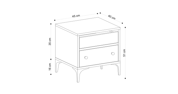 Noční stolek CAKE, dub