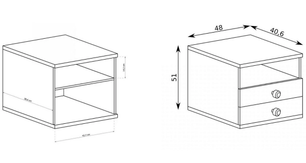 Noční stolek FRAGILIS 2S, dub artisan/černá