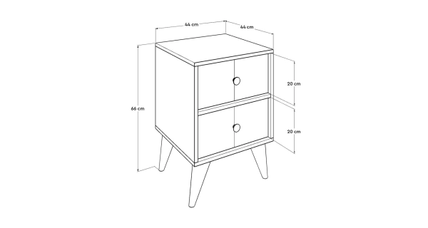 Noční stolek FRUIT, dub sonoma/vícebarevný DOPRODEJ